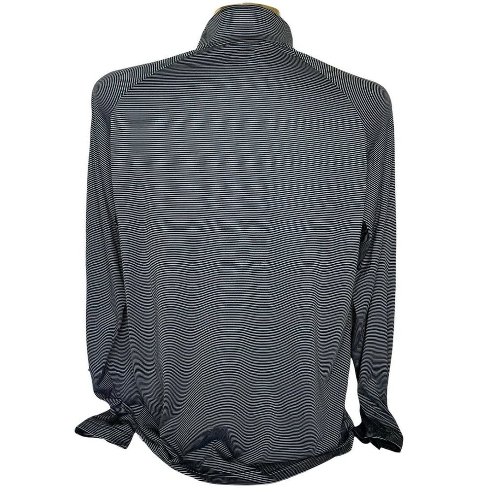 Under Armour Football Mens Pull Over Shirt XL Blue striped 1/4 zip LS loose fit - Picture 2 of 10